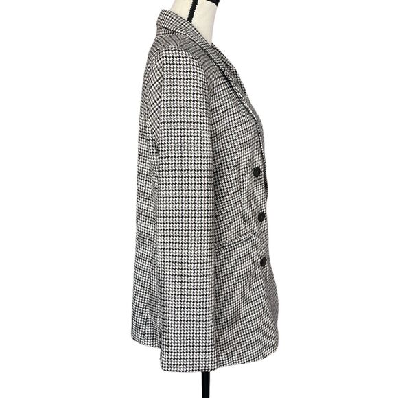 Joie Large Double Breasted Blazer Jacket Houndstooth Button-Up Pockets Lined - Picture 3 of 9